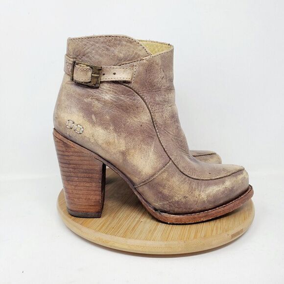 Bed Stu Boots Womens 7 Isla Rustic Brown Leather Ankle Zip Buckle Boho Chic Shoe